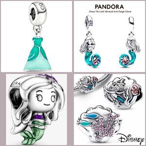 4x NWOT Ariel The Little Mermaid Disney Pandora FIT Silver Charm
